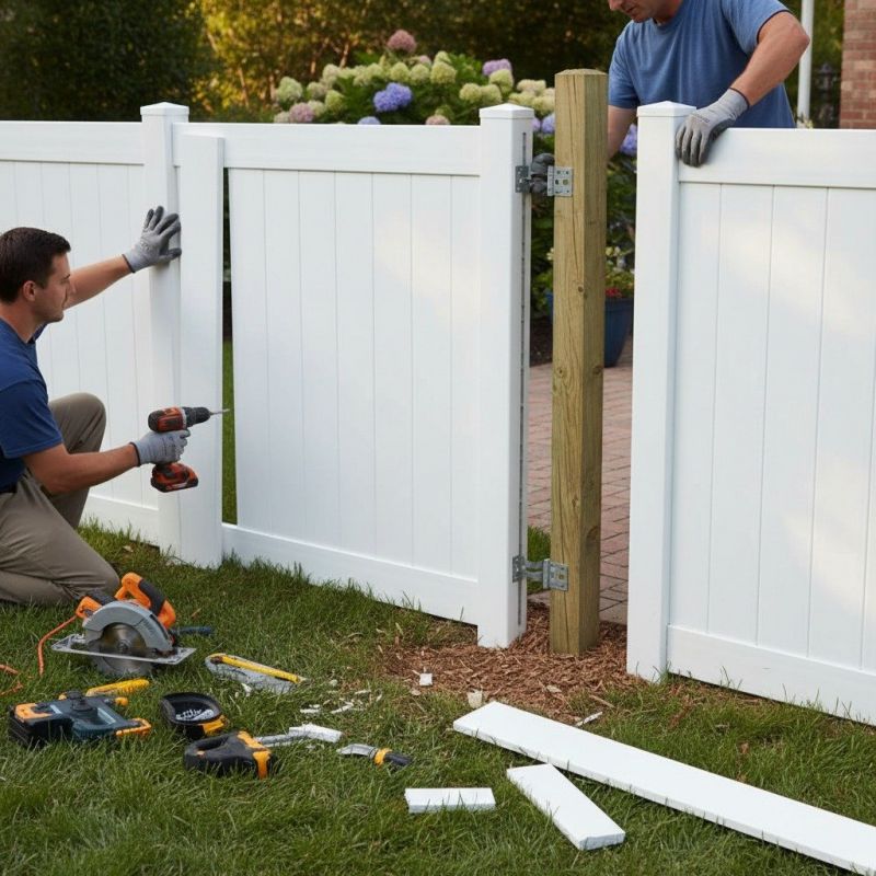 Vinyl Fence Repair detail